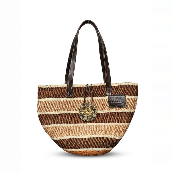 Nyota Fine Sisal & Leather Handbag 