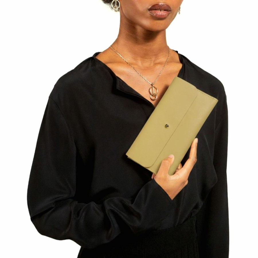 Classic Envelope Leather Clutch from Afrikart