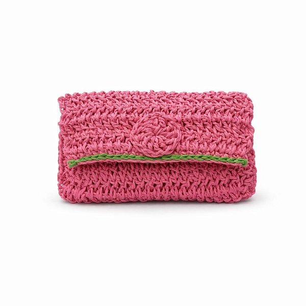 Raffia Wallet – Vibrant Pink