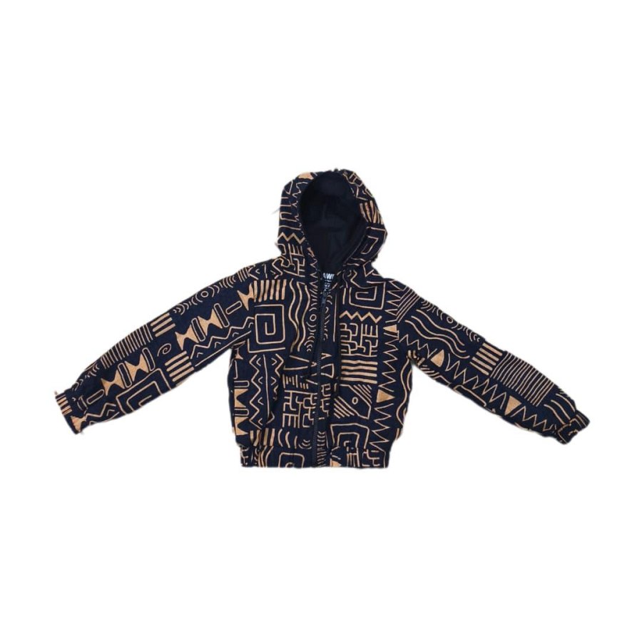 Navy Blue & Peach Kid's Hoodie Jacket from Afrikart