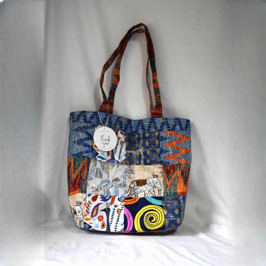 Vibrant Collage Tote from Afrikart