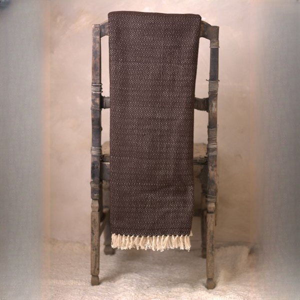 Luxurious Handcrafted Saucy Mukosa  Mukwa Chevron Field Throw