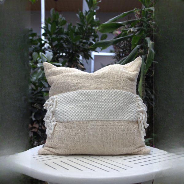 Woven Fringe Pillow Cover