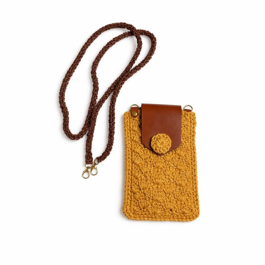 Macram Cotton Phone Bag –  Yellow Crochet Bag from Afrikart