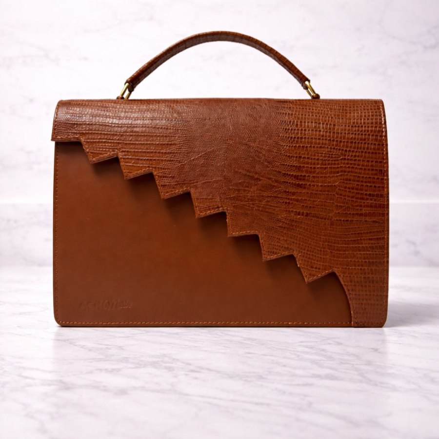 Mariam Brown Leather Handbag from Afrikart