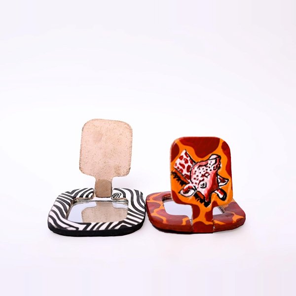 Animal Print Leather Mirror