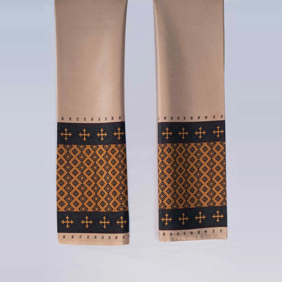 Tilet Silk Scarf – Brandy Geometric Pattern from Afrikart