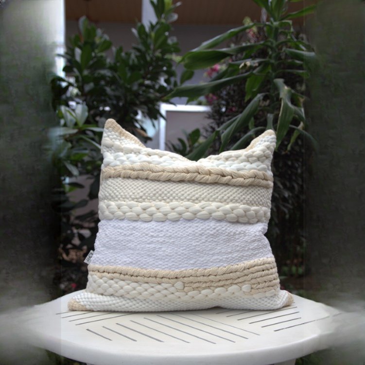 Ivory Ridge Textured Pillow Cover from Afrikart