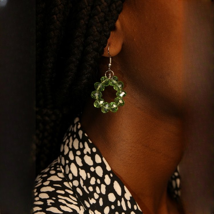 Light Green Bead Earring from Afrikart