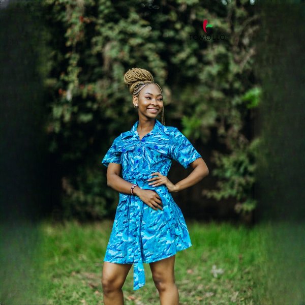 Aqua Cascade Safari Dress