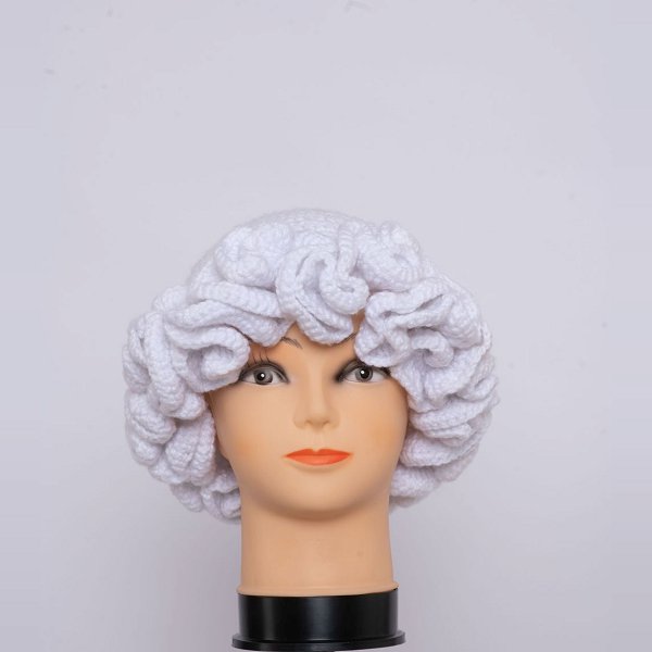 White Plain Ruffle Hat