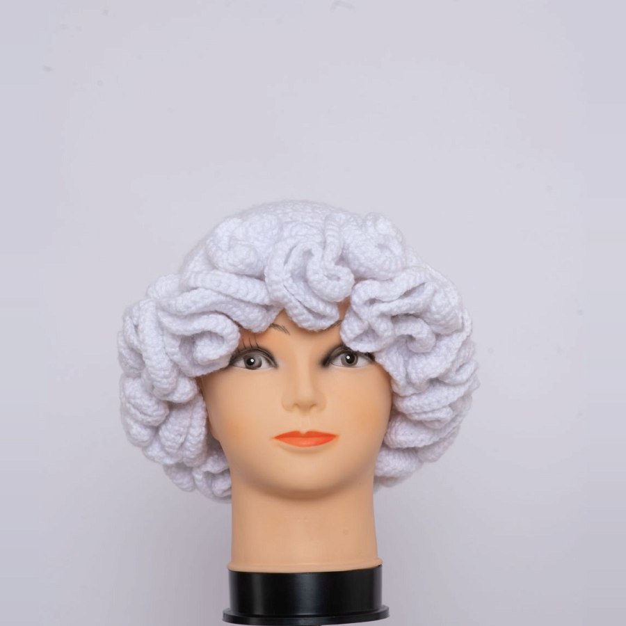 White Plain Ruffle Hat from Afrikart