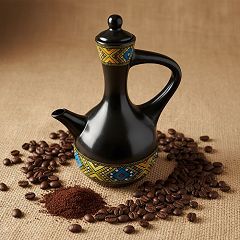 Ceramic Jebena (Black, Large Telet)