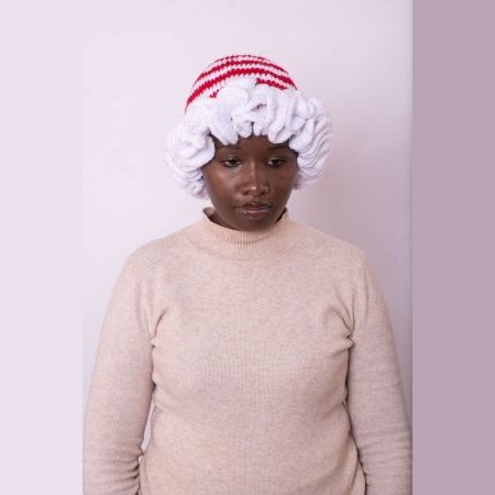 Red & White Ruffled Hat