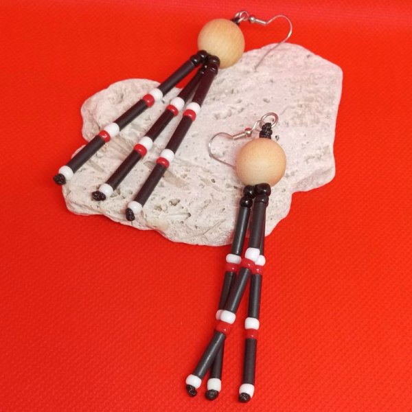 Lollipop Stalk Earrings – Red & White 