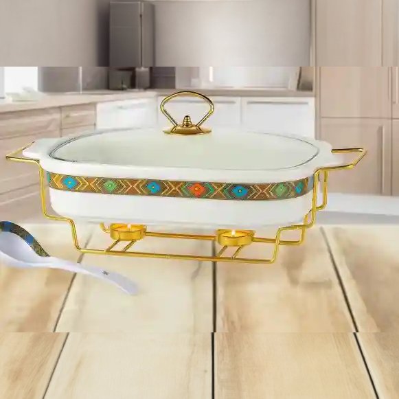 15" Rectangle Food Warmer & Spoon 