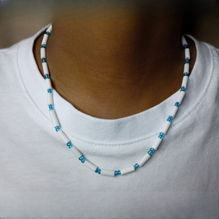 The White & Turquoise Lollipop Necklace from Afrikart