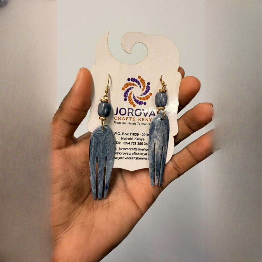 Jorova Bone Comb Earring from Afrikart