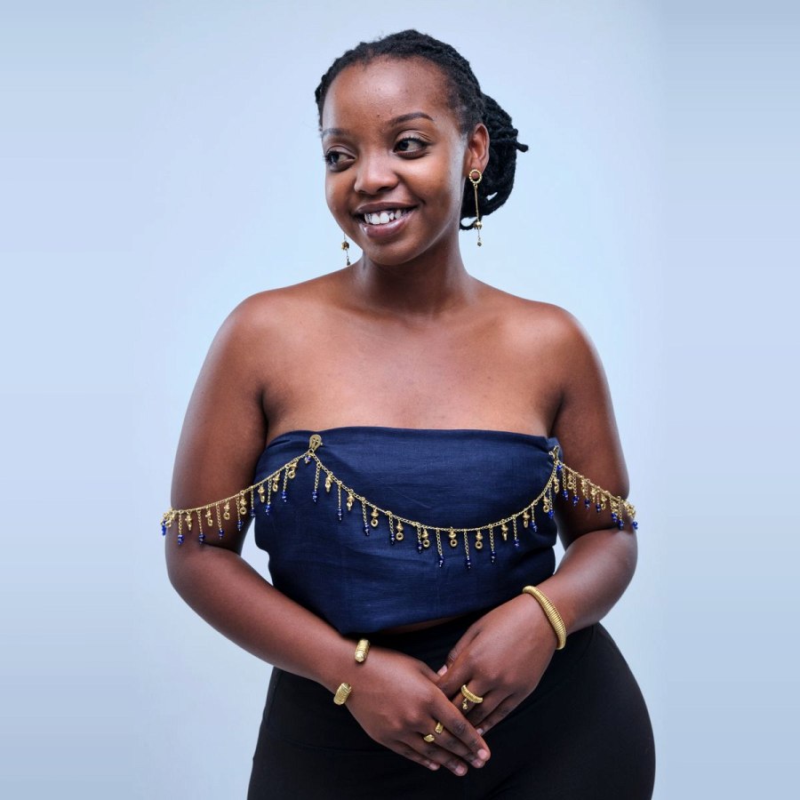 Mukelewe Glass Bead & Brass Shoulder Body Chain from Afrikart
