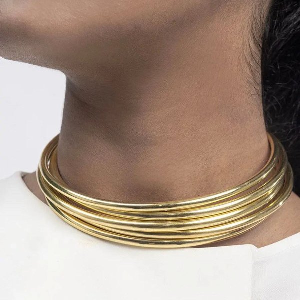 Mot Brass Necklace