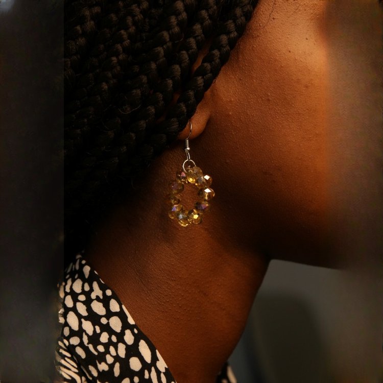 Golden Spark Earrings from Afrikart