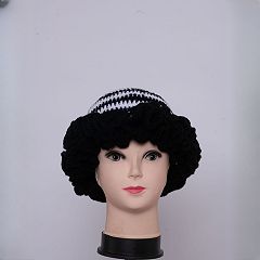 Black and White Ruffle Hat