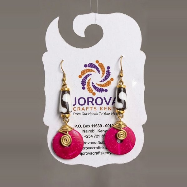 Jorova Bone and Coconut Earrings