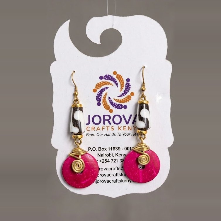 Jorova Bone and Coconut Earrings from Afrikart
