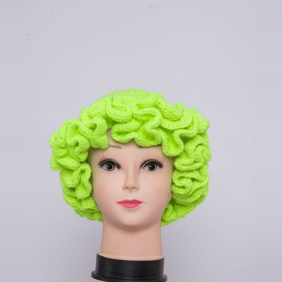 Neon Green Plain Ruffle Hat from Afrikart