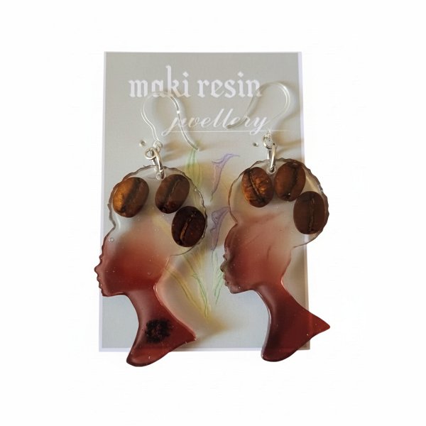 Coffee Bean Crown Earrings