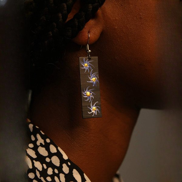 Dark Blue Star Earrings