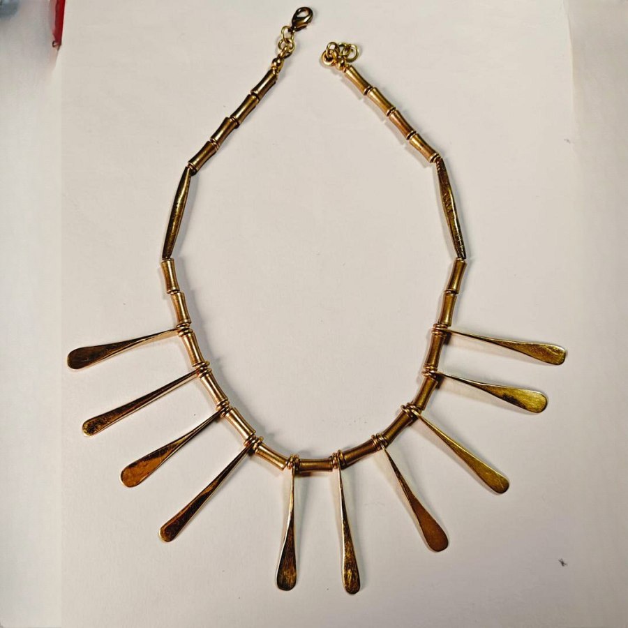 Flat Miale Brass Necklace from Afrikart