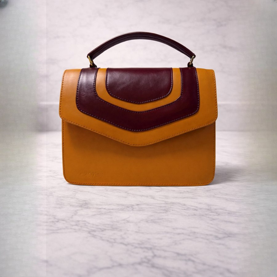 Ami Orange & Red Leather Handbag from Afrikart