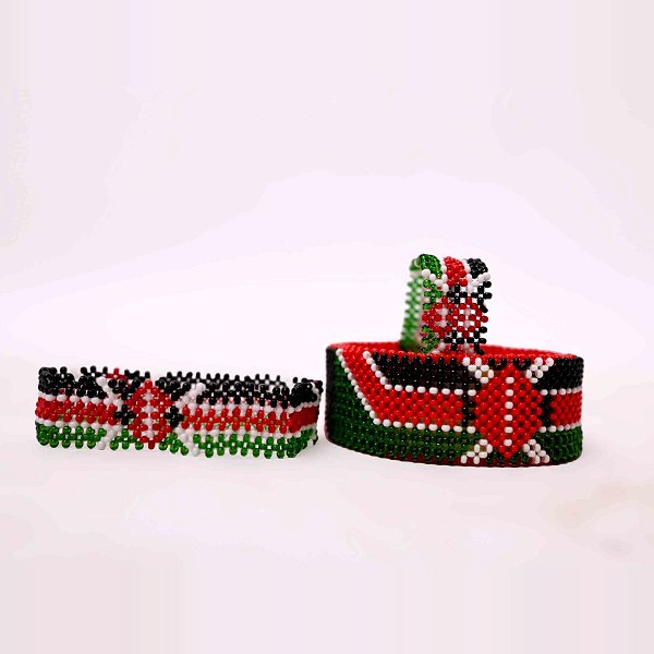Kenyan Flag Beaded Bracelet