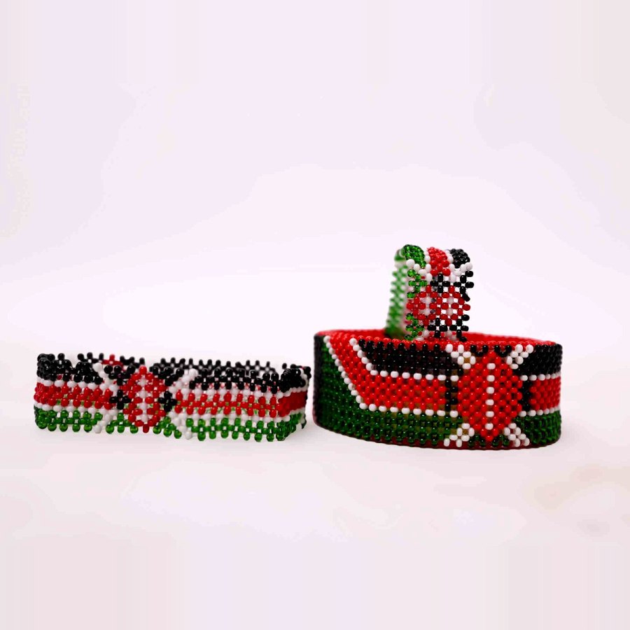 Kenyan Flag Beaded Bracelet from Afrikart