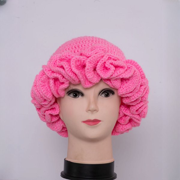 Baby Pink Plain Ruffle Hat