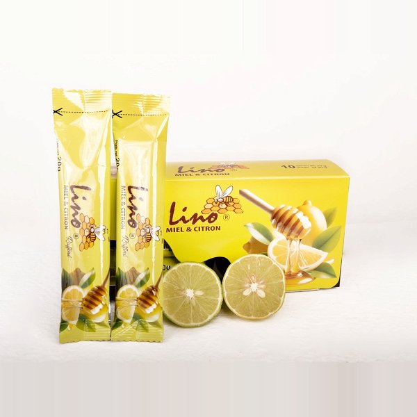 Lino Natural Honey Enriched with Lemon Sticks - 100% Pure Portable Natural Energy