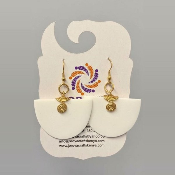 Jorova Fan Shaped Bone Earring