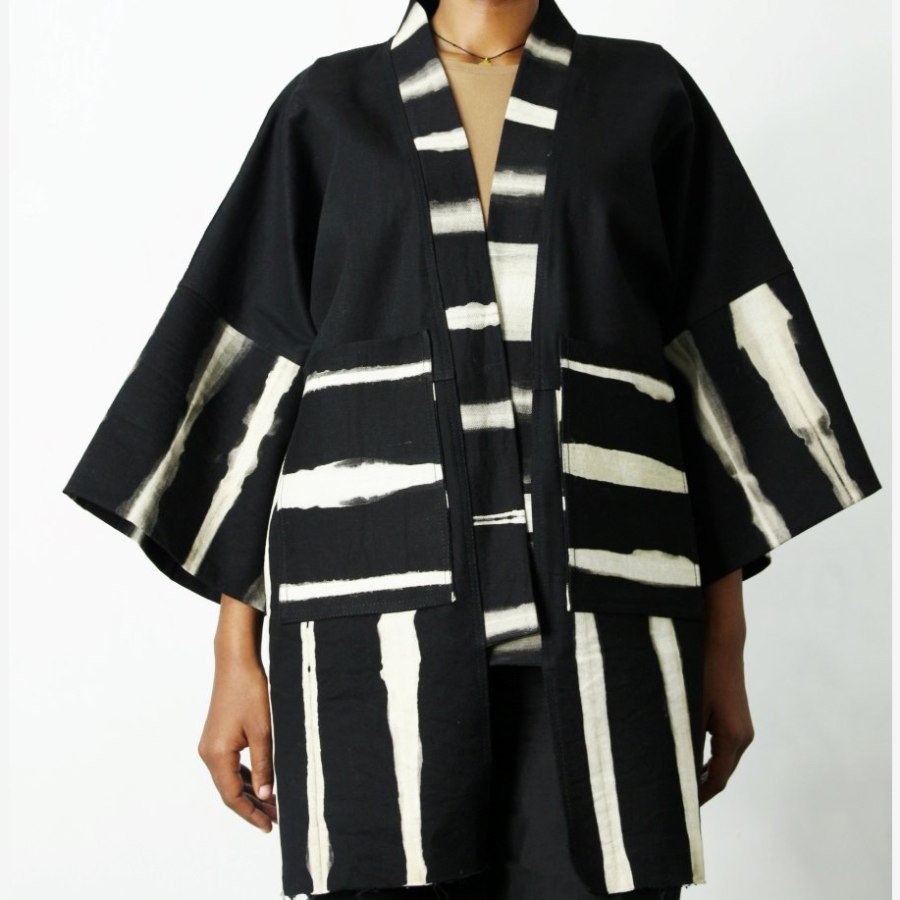 Unisex-Bleached Denim – Ebony from Afrikart