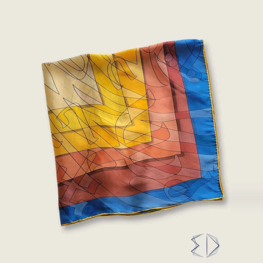 Fidel Silk Scarf (Ethiopian Letters) from Afrikart