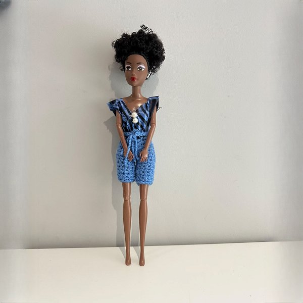 Nikie Fashion Doll in Crochet Shorts Set