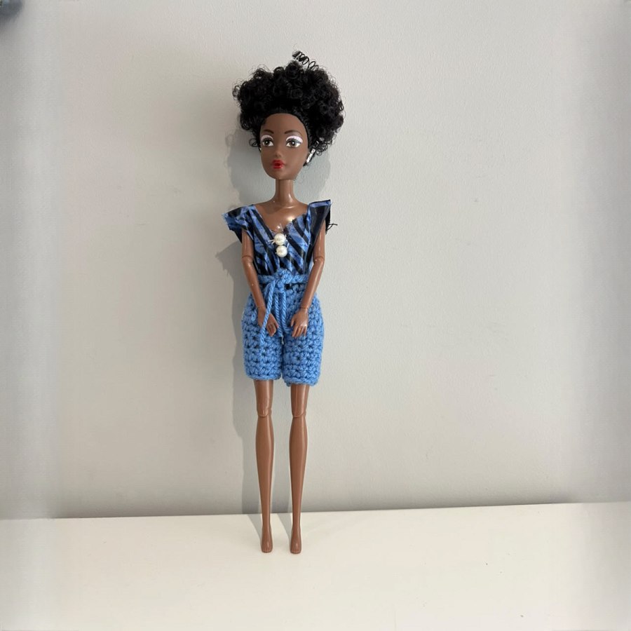 Nikie Fashion Doll in Crochet Shorts Set from Afrikart