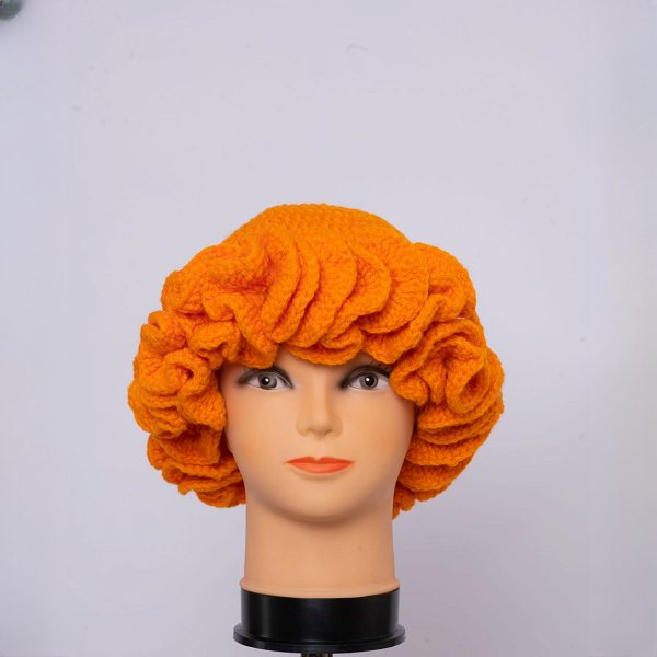 Tangerine Plain Ruffle Hat