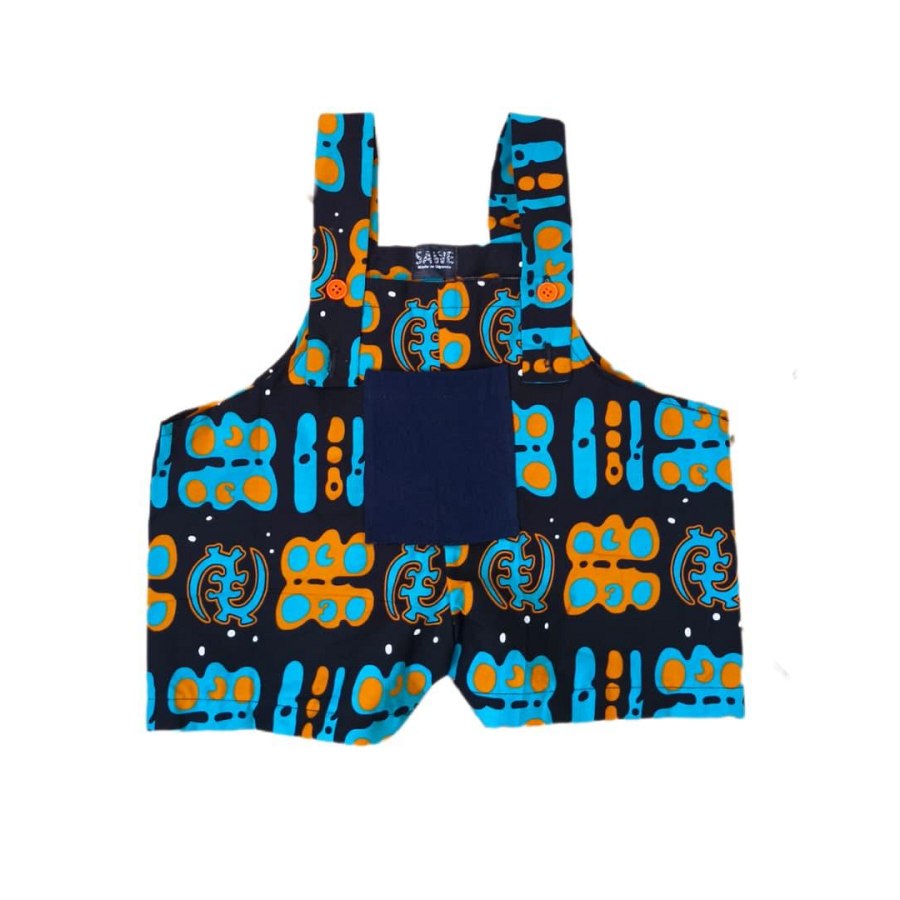 Turquoise & Orange Baby Jumpsuit from Afrikart
