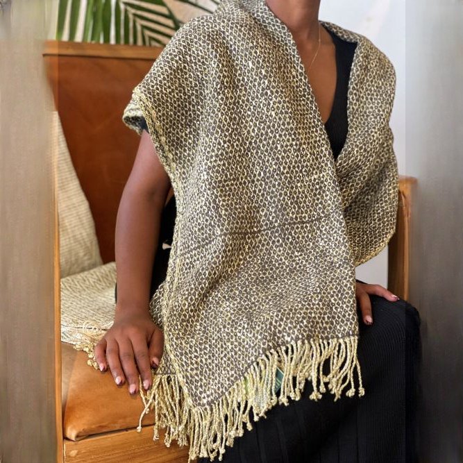 Arbaminch Moss Weave Silk Shawl from Afrikart