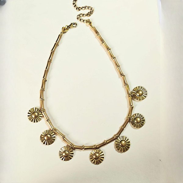 Cast Brass Flower Necklace