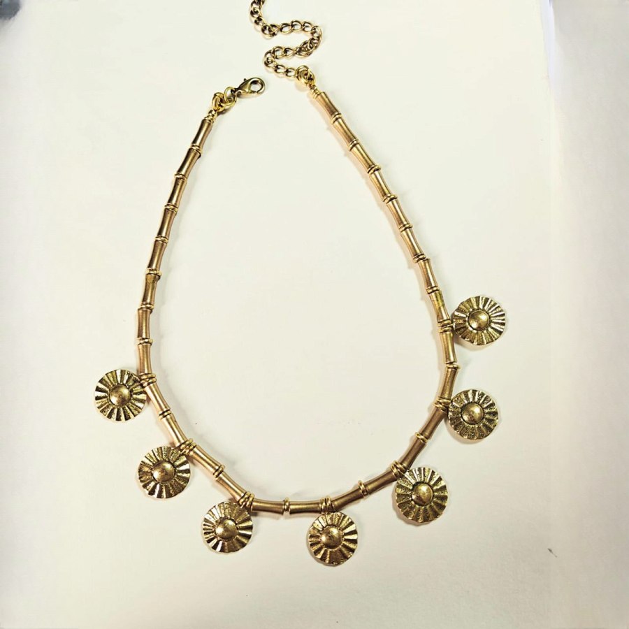Cast Brass Flower Necklace from Afrikart