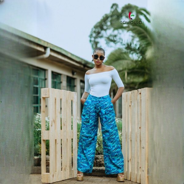 Aqua Cascade Palazzo Pants